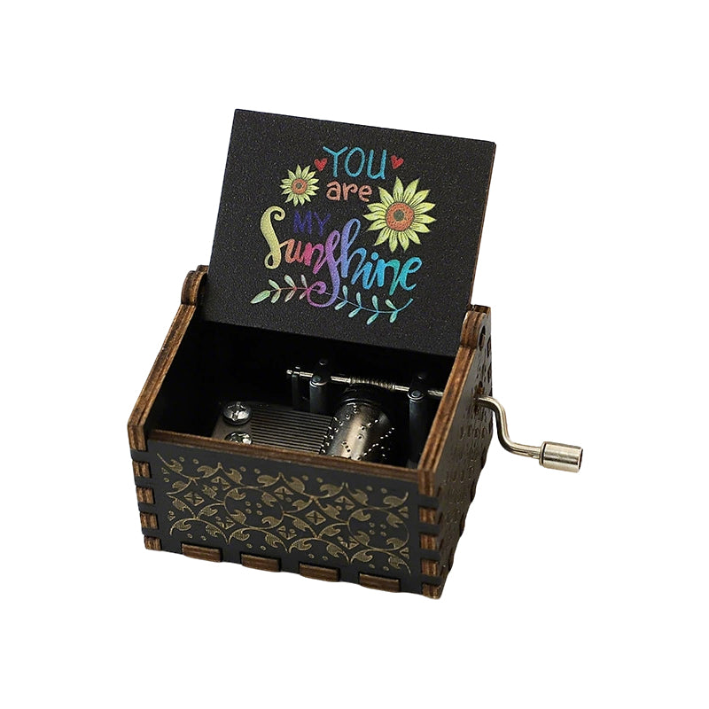 Wooden Hand Crank Music Box