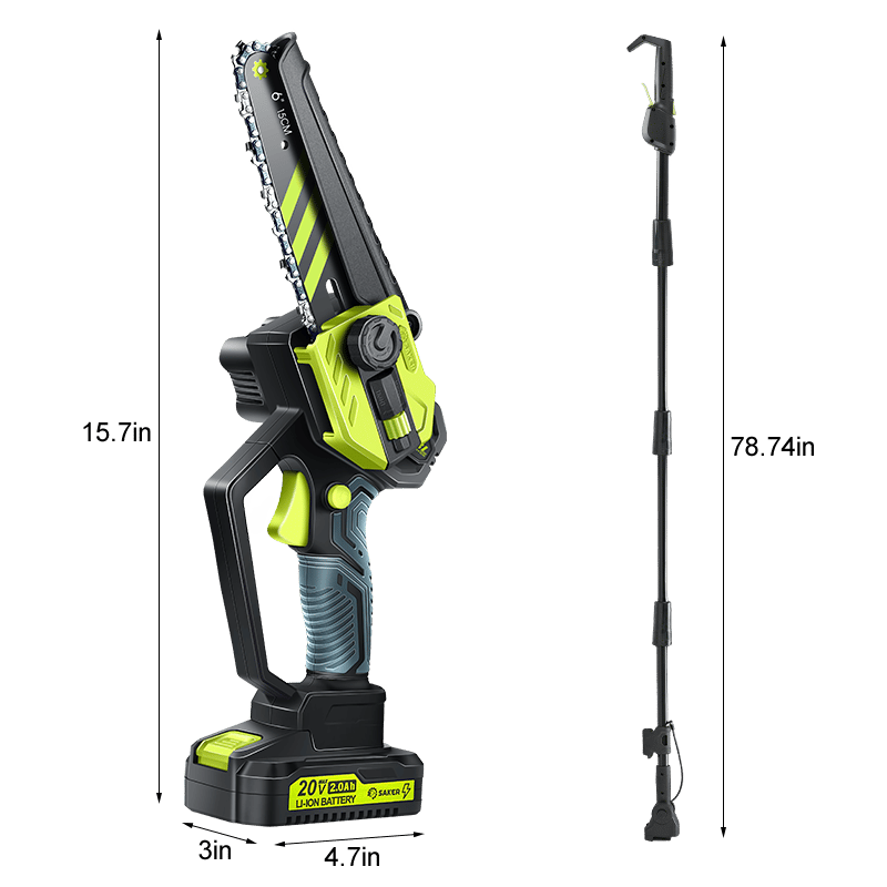 Cordless Pole Saw and Mini Chainsaw