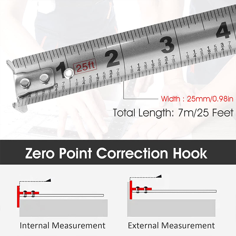 Double-Sided Scale Waterproof Stainless Steel Tape Measure
