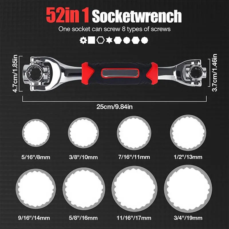 Universal Socket Wrench Tool Set