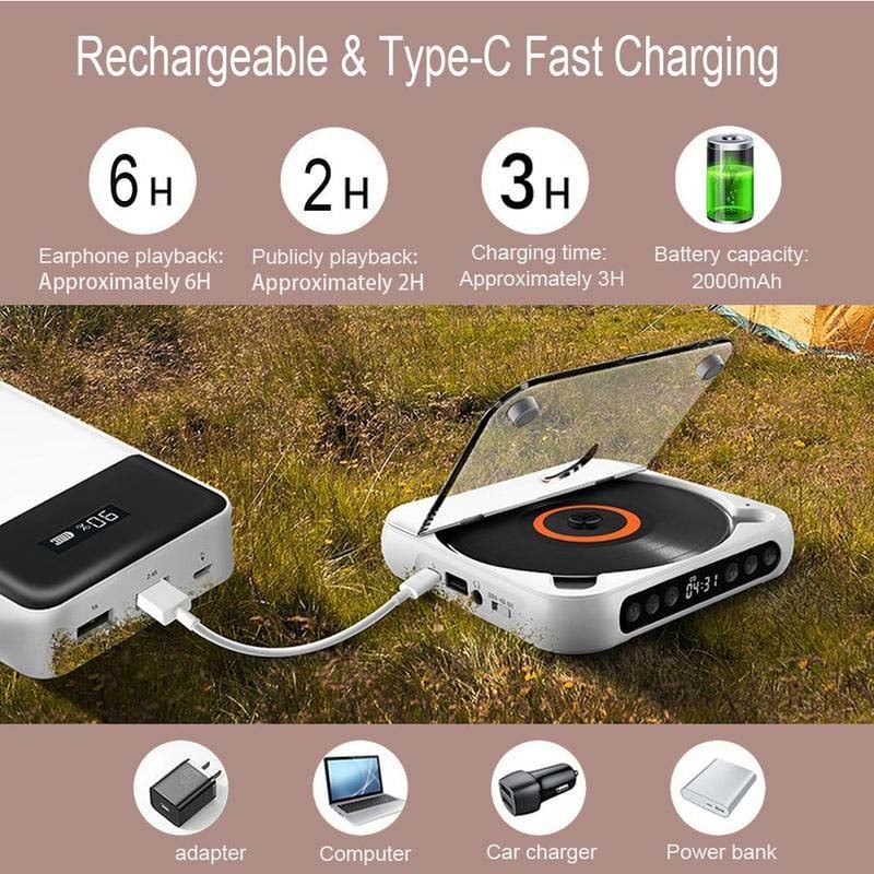 Portable Bluetooth CD Player