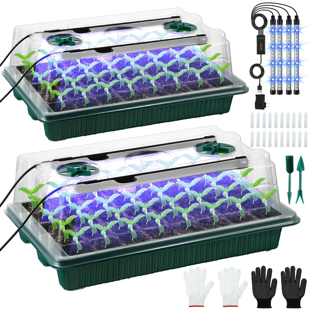 2 Pack Seed Starter Tray with Grow Light
