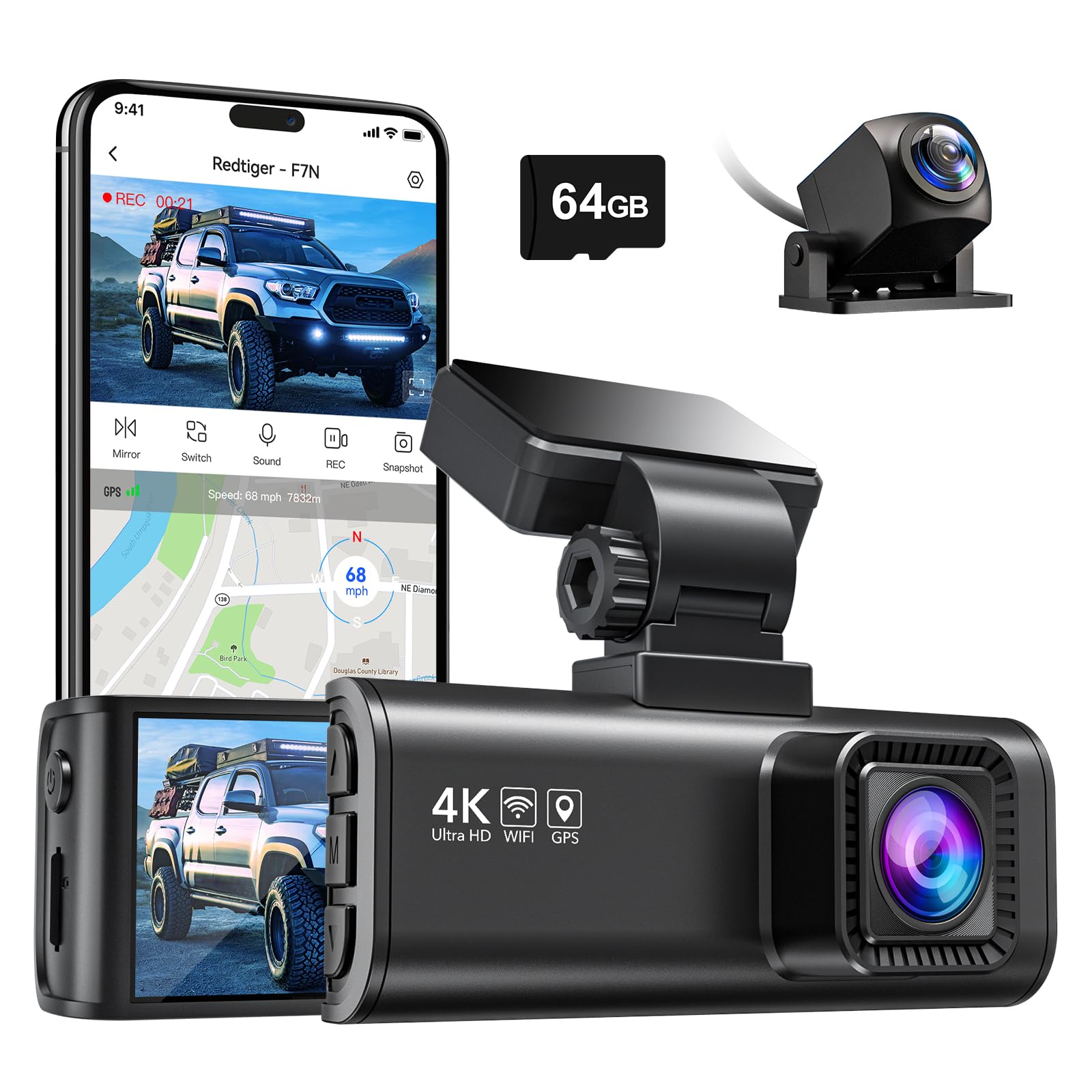 4K Dual Front And Rear Camera