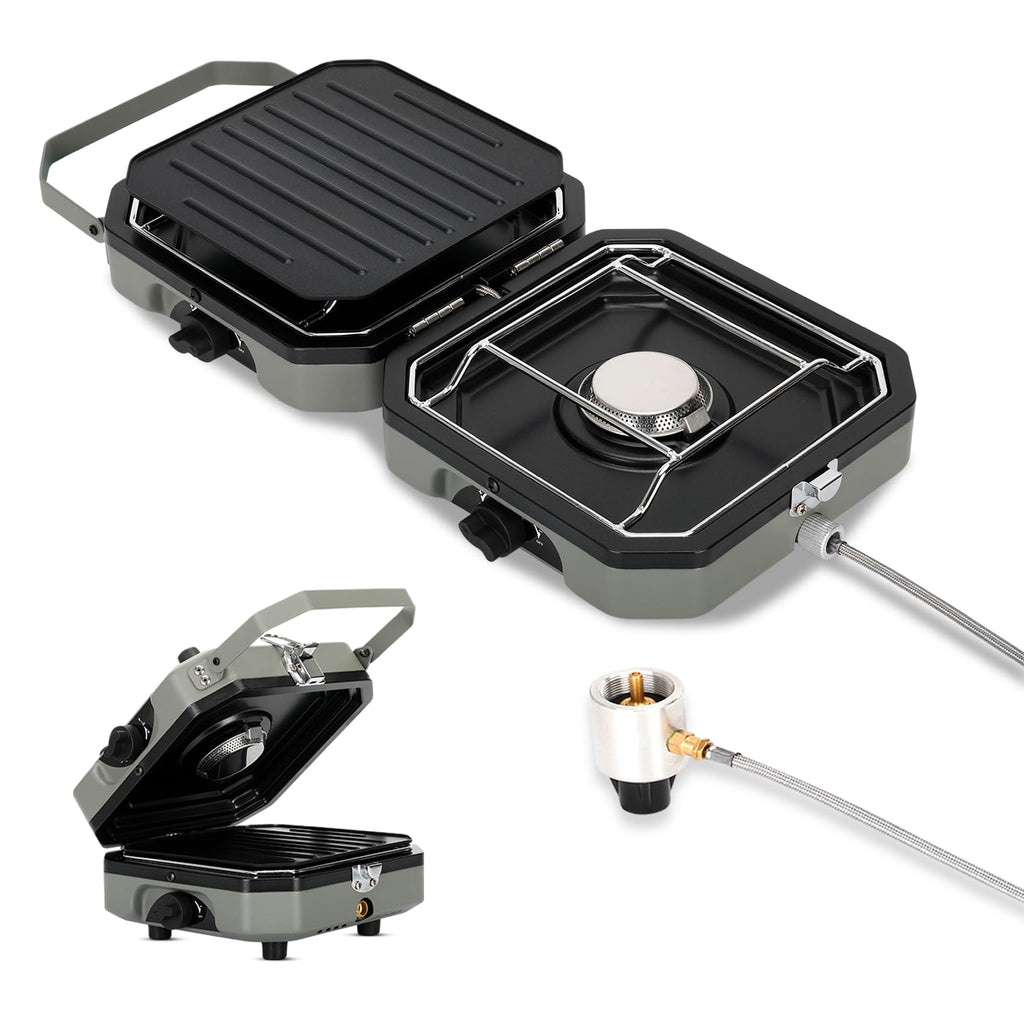 2 Burner Propane Camping Stove with Grill
