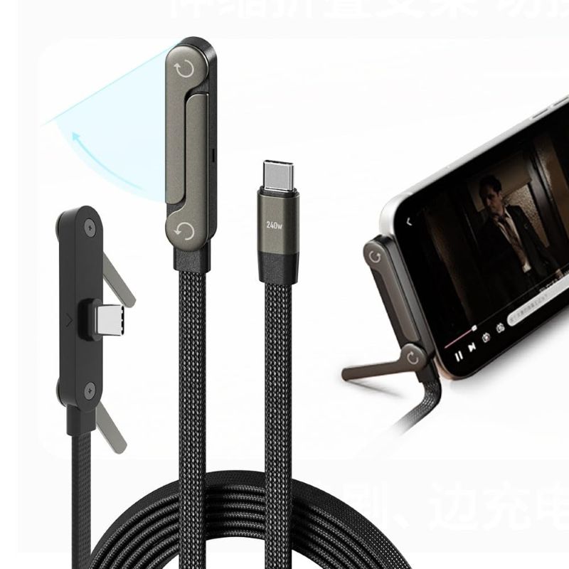 Flat Right Angle USB C Cable Stand