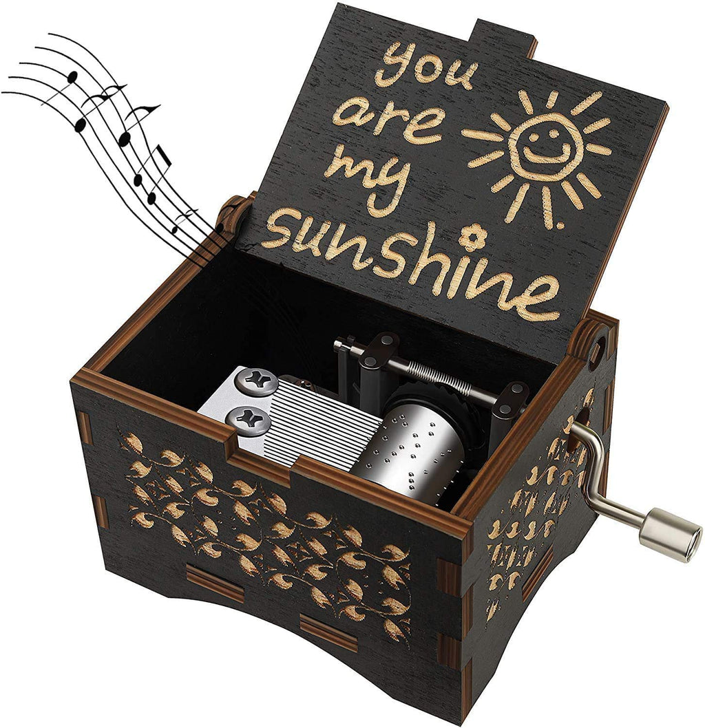 Wooden Hand Crank Music Box