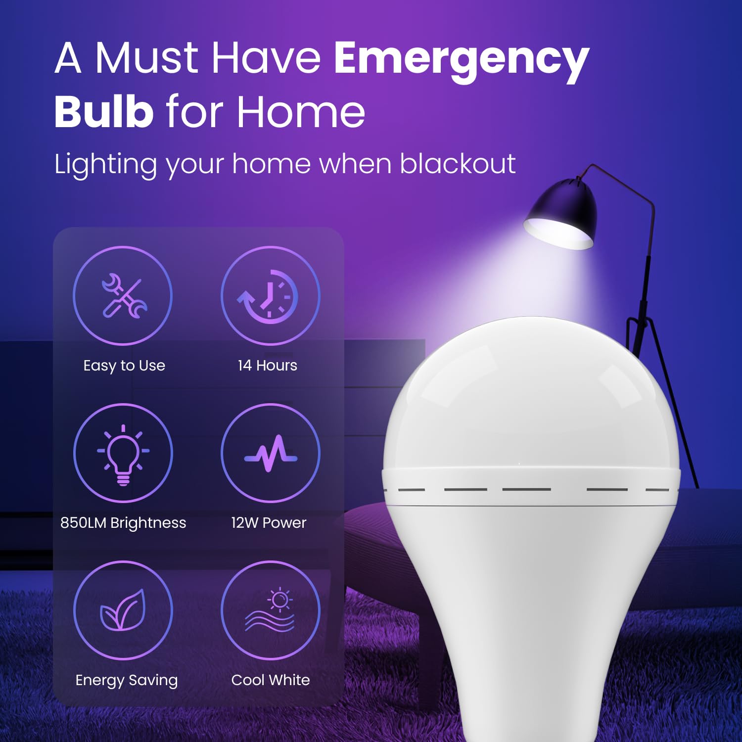 Emergency Rechargeable LED Light Bulbs