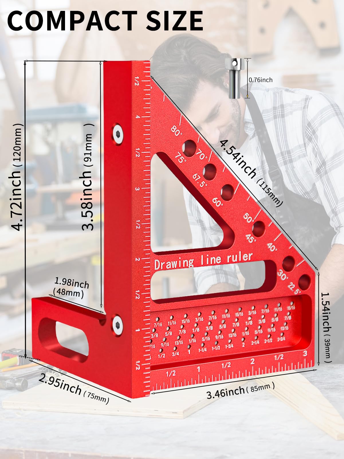 3D Multi Angle Carpenter Square Ruler