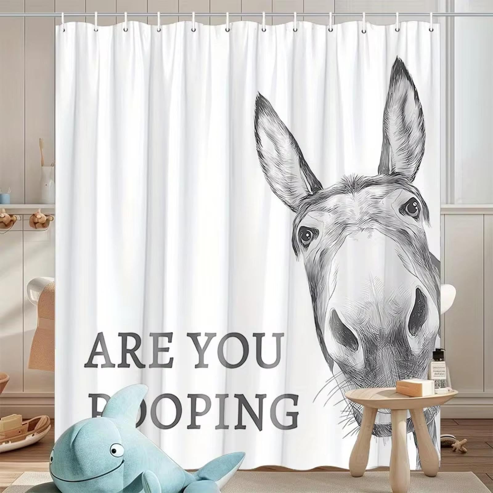 Funny Donkey Shower Curtain Decor