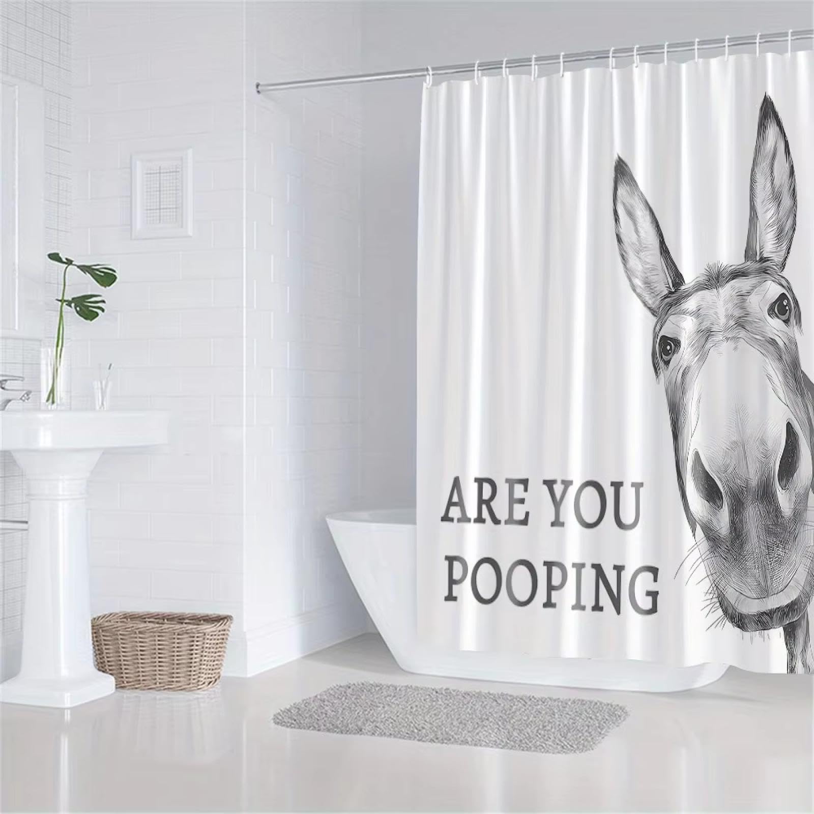 Funny Donkey Shower Curtain Decor