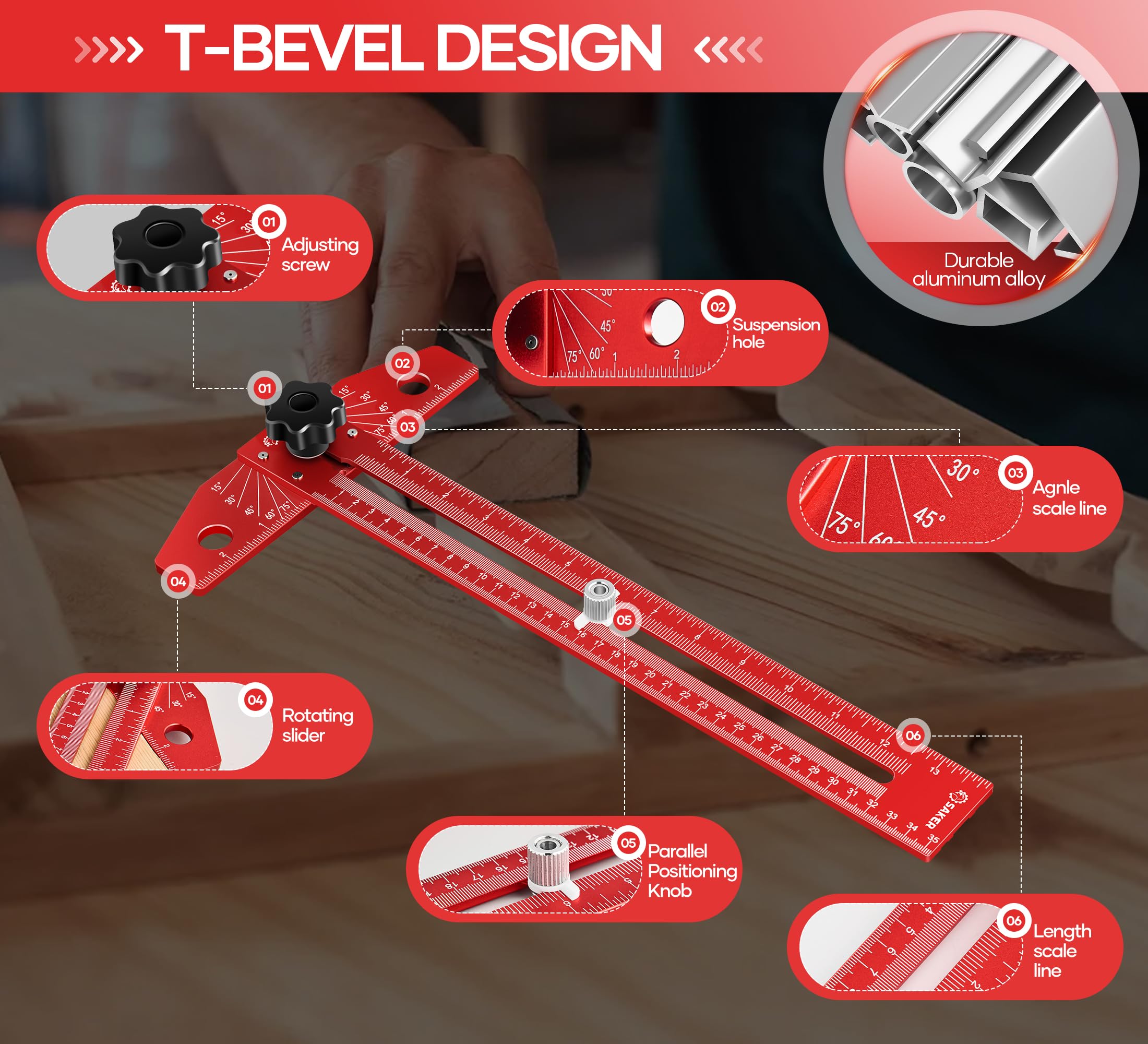Woodworking Scriber Marking Line Ruler