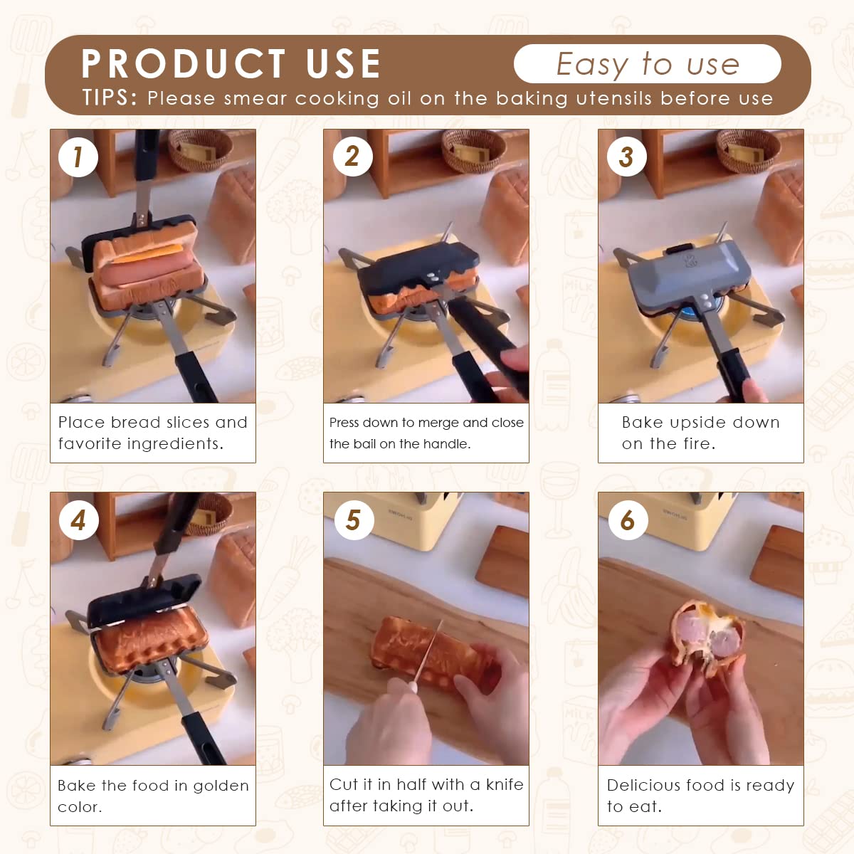 Double Sided Sandwich Maker Pan