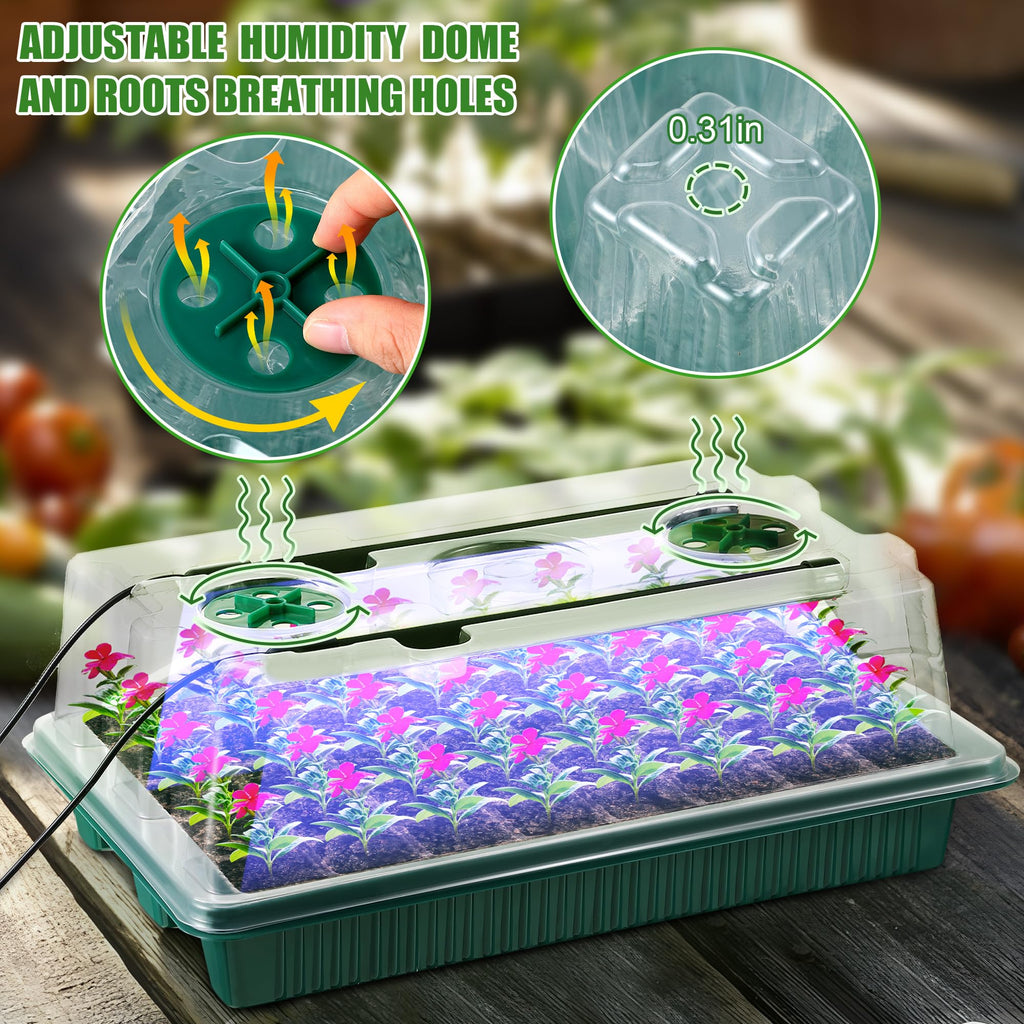 2 Pack Seed Starter Tray with Grow Light