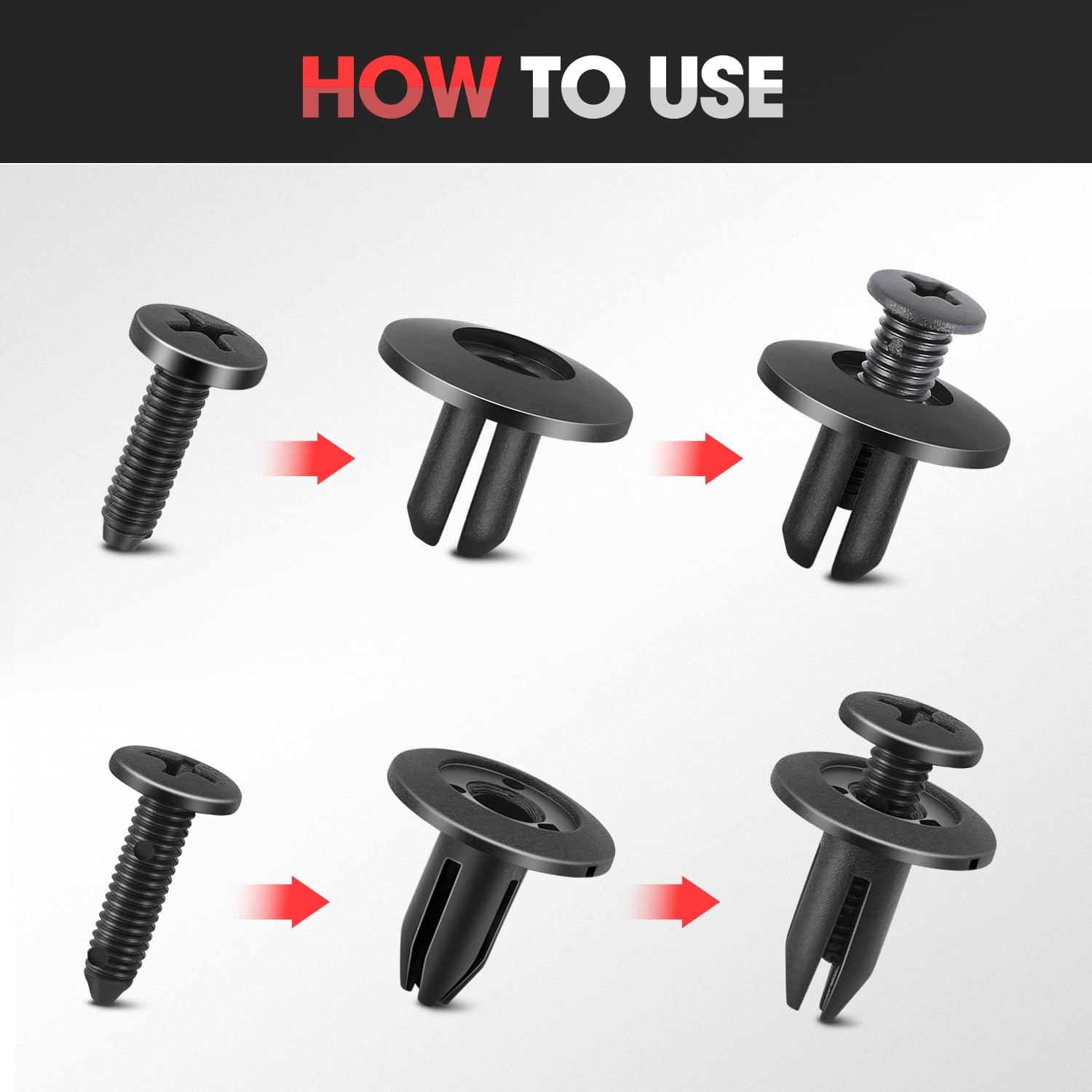 150pcs Universal Nylon Bumper Retainer Clips Kit