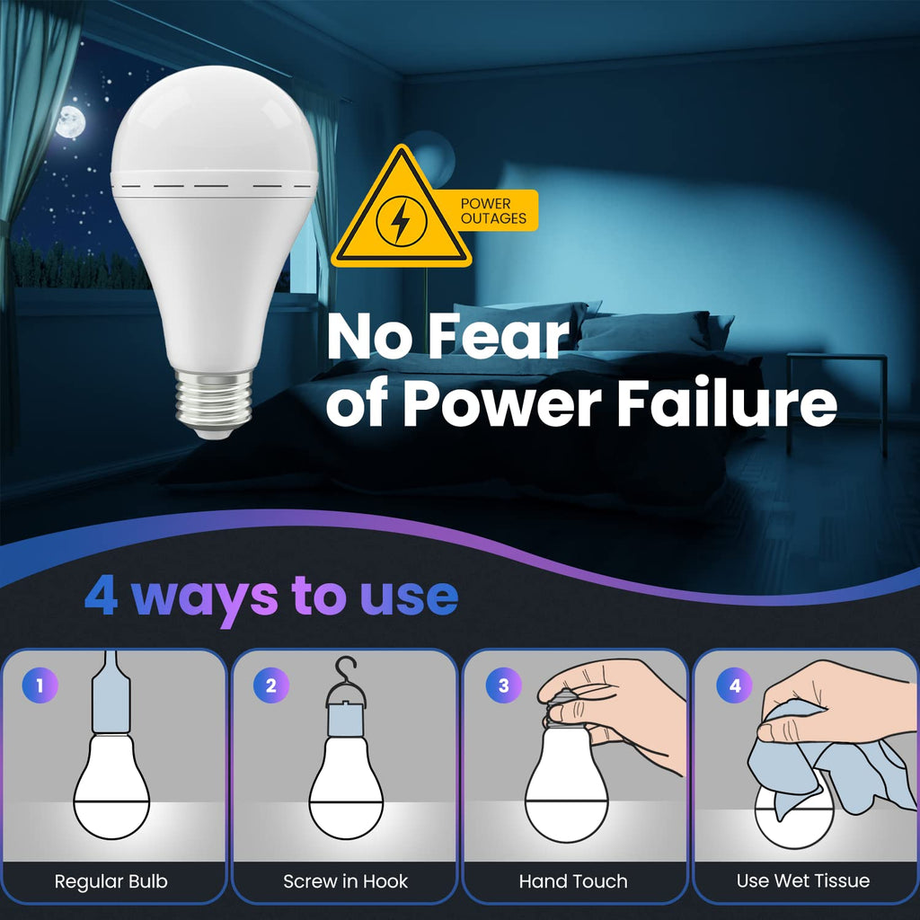 Emergency Rechargeable LED Light Bulbs