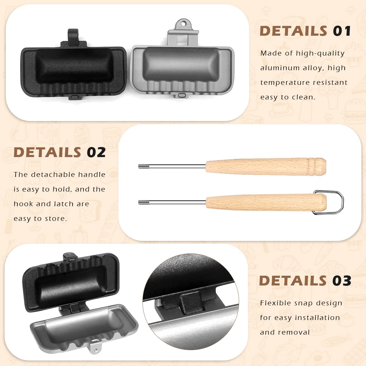 Double Sided Sandwich Maker Pan