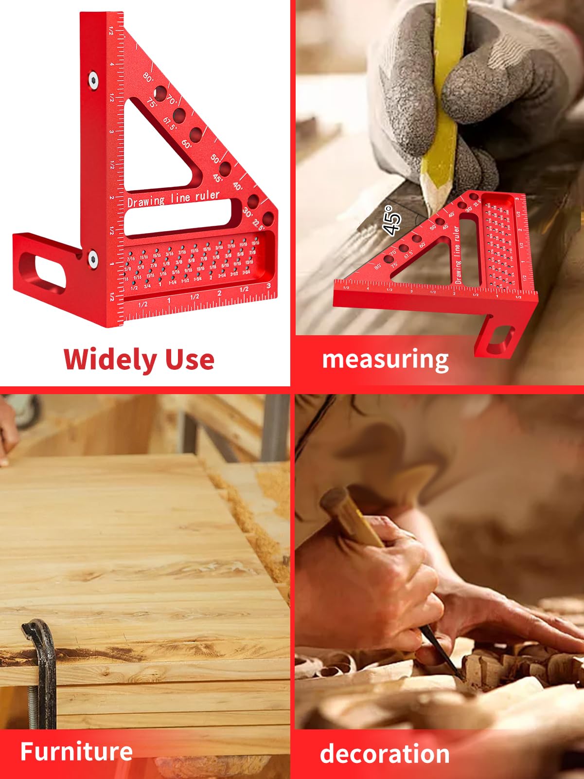 3D Multi Angle Carpenter Square Ruler