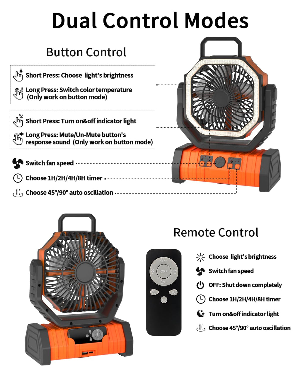 Rechargeable  RC Camping Fan