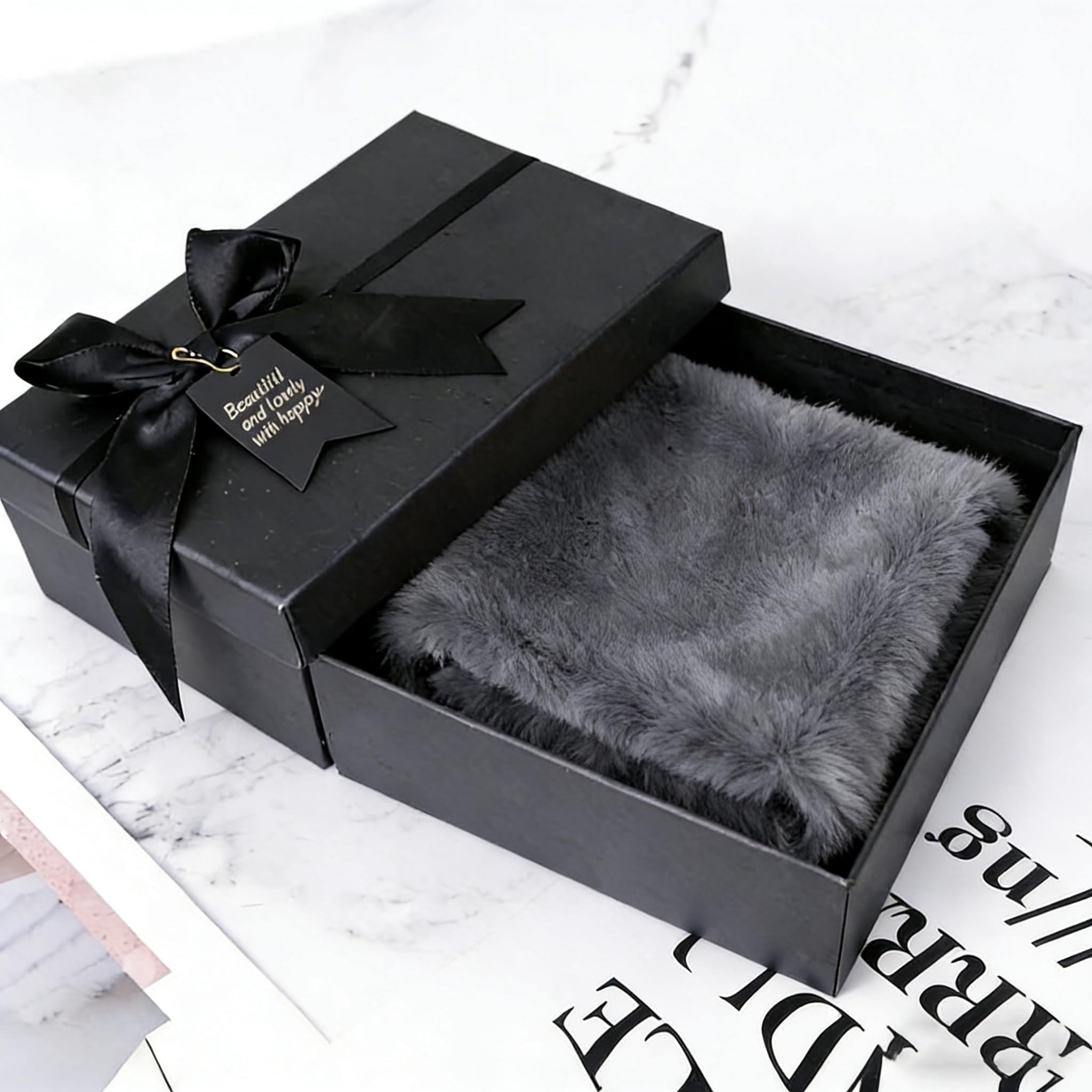 Faux Fur Scarf With Hidden Pocket