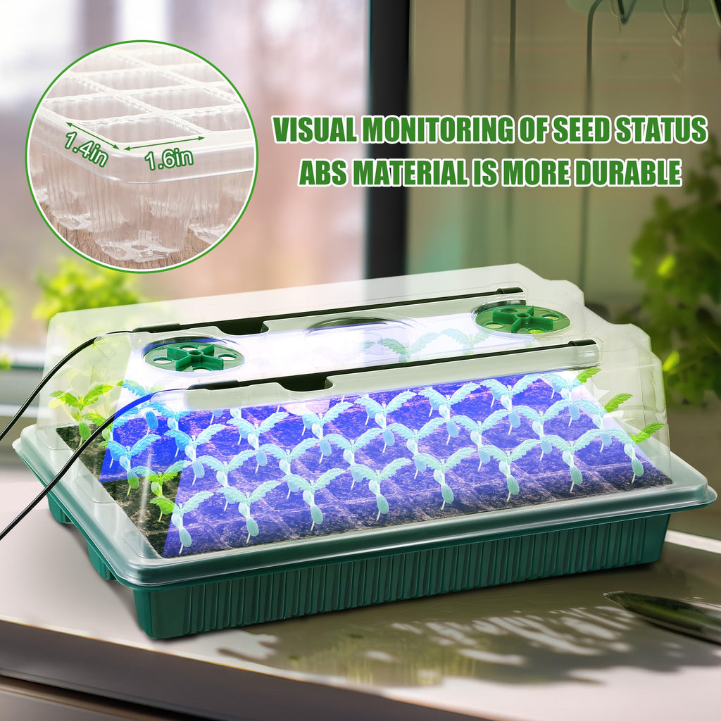 2 Pack Seed Starter Tray with Grow Light