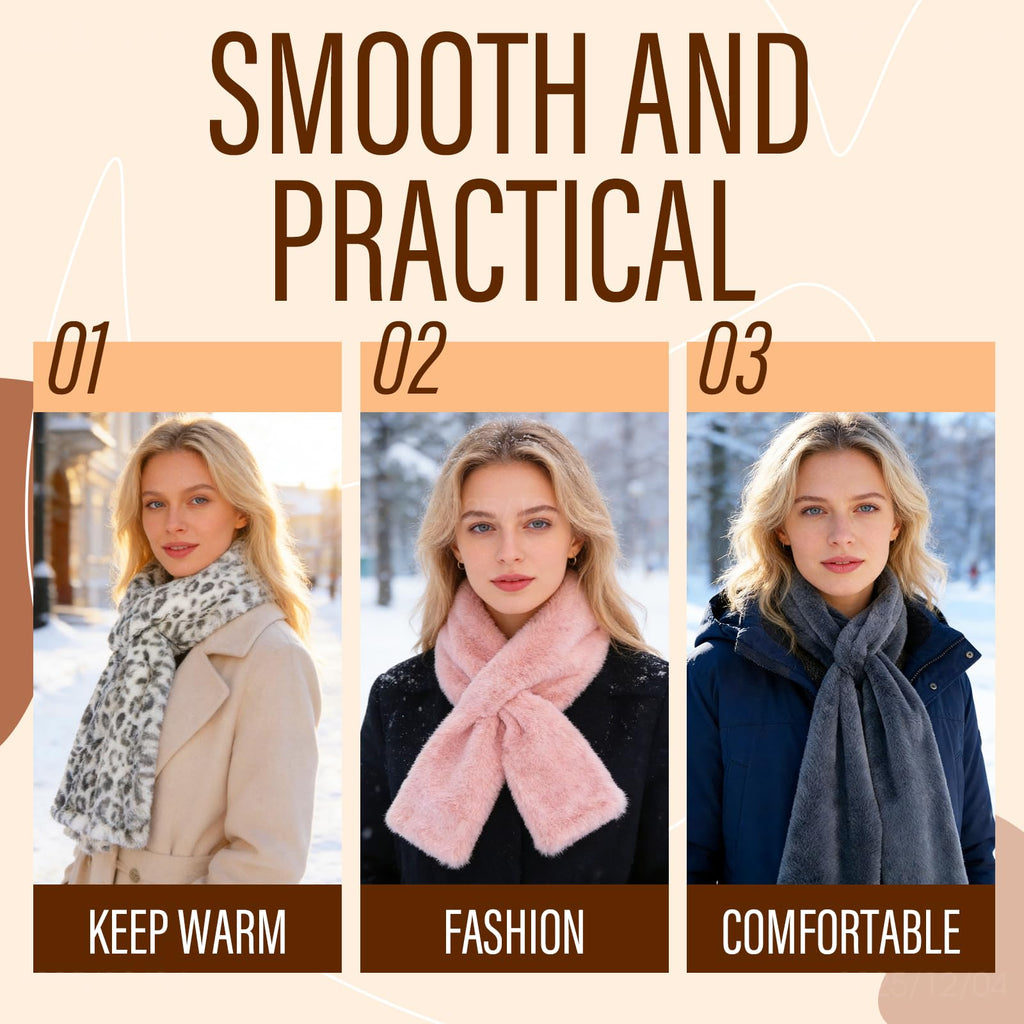 Faux Fur Scarf With Hidden Pocket