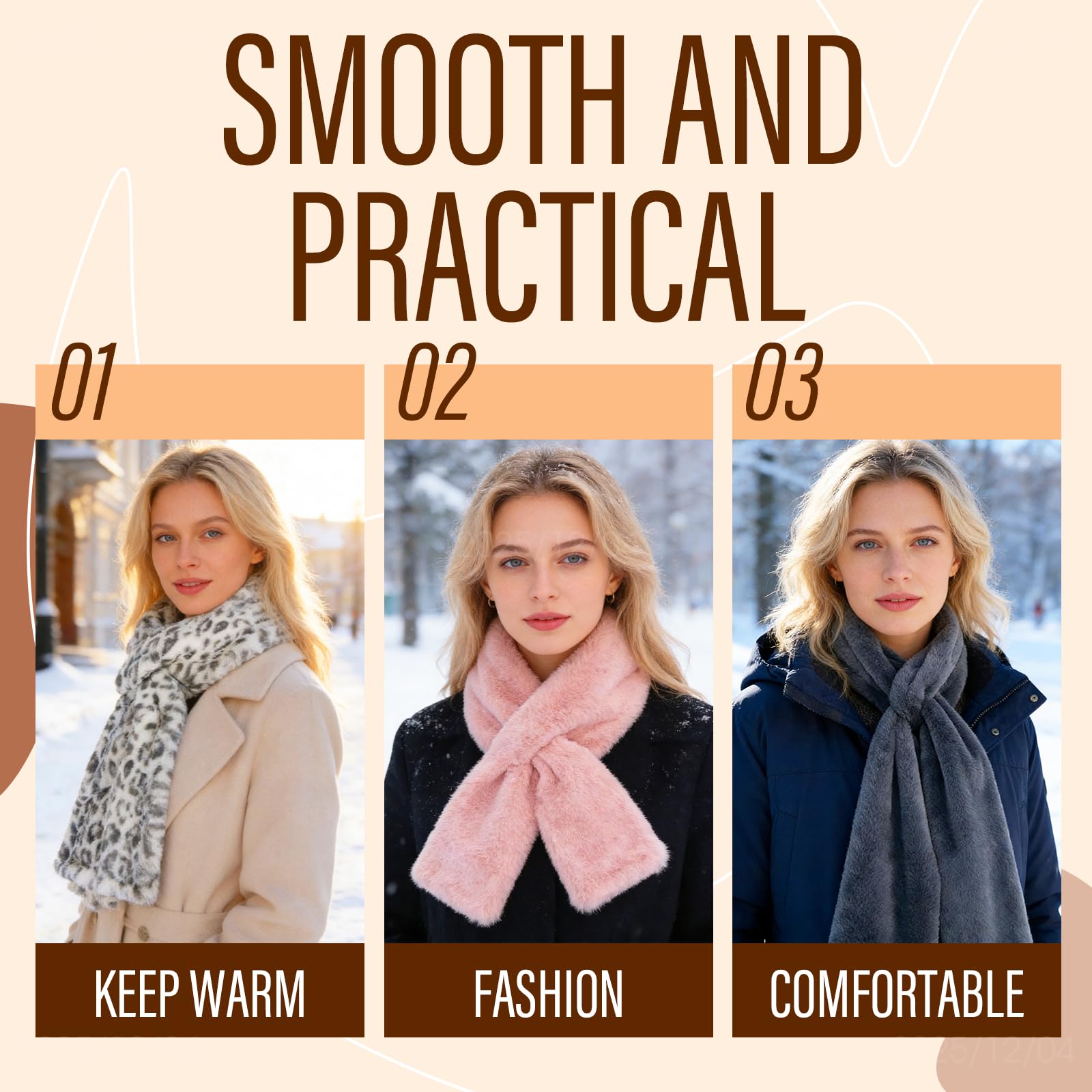 Faux Fur Scarf With Hidden Pocket