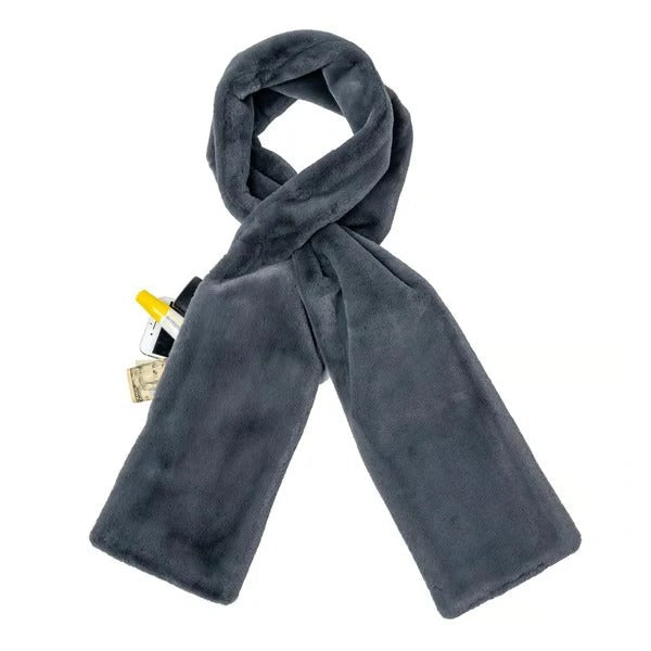 Faux Fur Scarf With Hidden Pocket