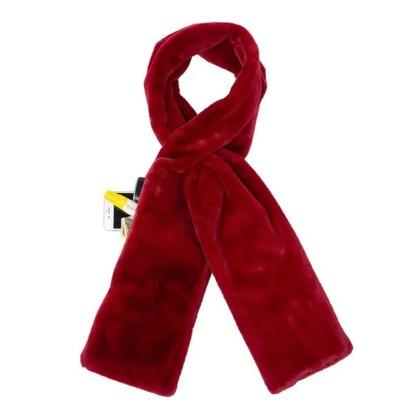 Faux Fur Scarf With Hidden Pocket