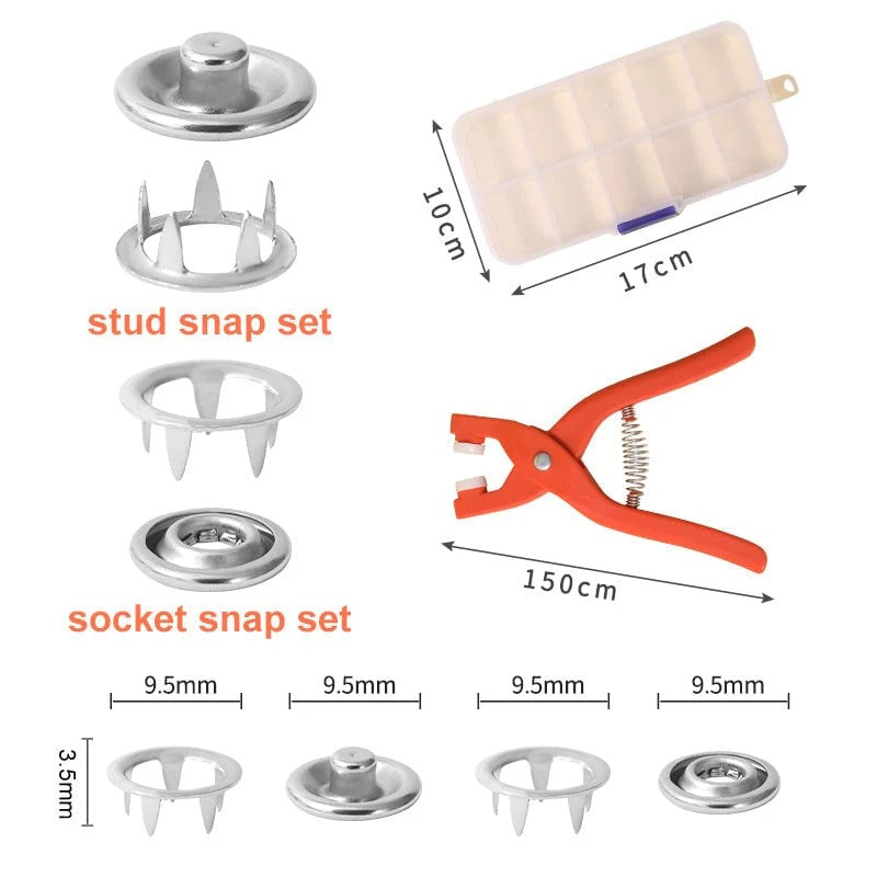 Metal Snap Fastener Tool Set