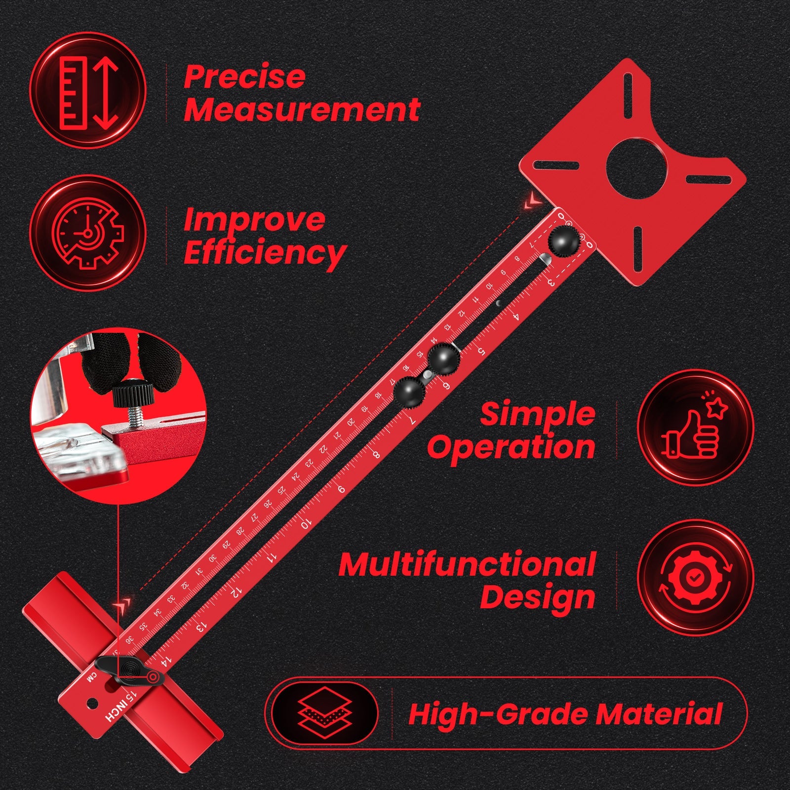 Robust Woodworking Bracket for Milling Tasks - ® 4 in 1 Router Milling Groove Bracket