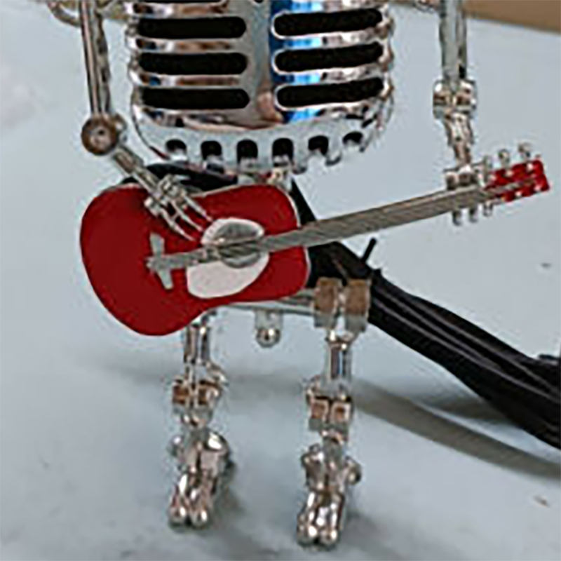 Vintage Metal Microphone Robot Desk Lamp